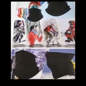 Black unisex bandana face and neck cover